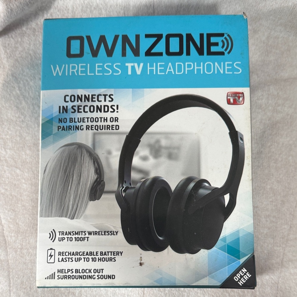 OWN ZONE Wireless TV Headphones - Black